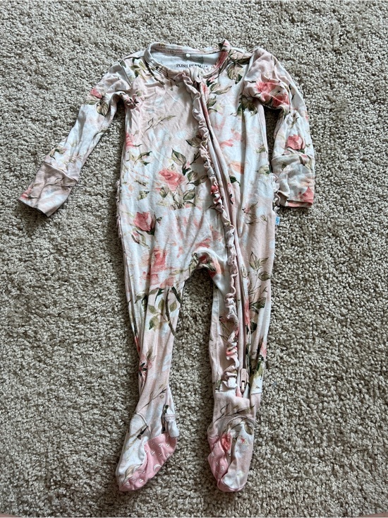 Posh Peanut Other - Posh Peanut Floral Pink Kids One Piece Ruffle 3-6M Footie